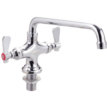 Bk Resources OptiFlow Faucet, dual valve, deck mount, interchangeable 12" swing spout BKF-DPF-12-G
